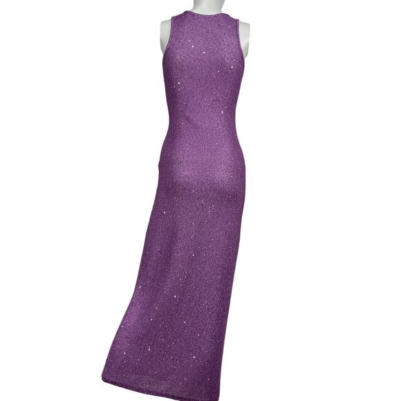 Lovers And Friends Sequined Purple Hollis Midi Dress Size XS - Picture 2 of 4